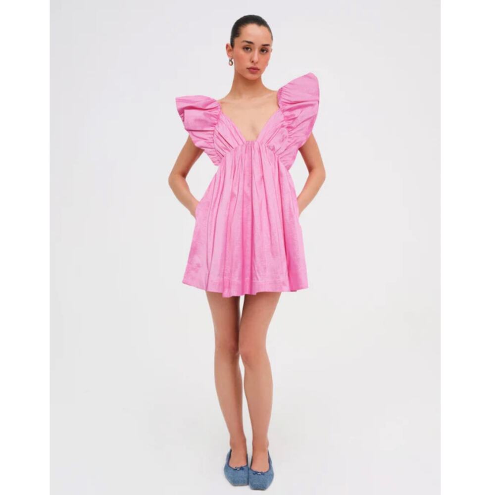 NWT For Love & Lemons Clementine Mini Dress in Pink Size M - Picture 2 of 9